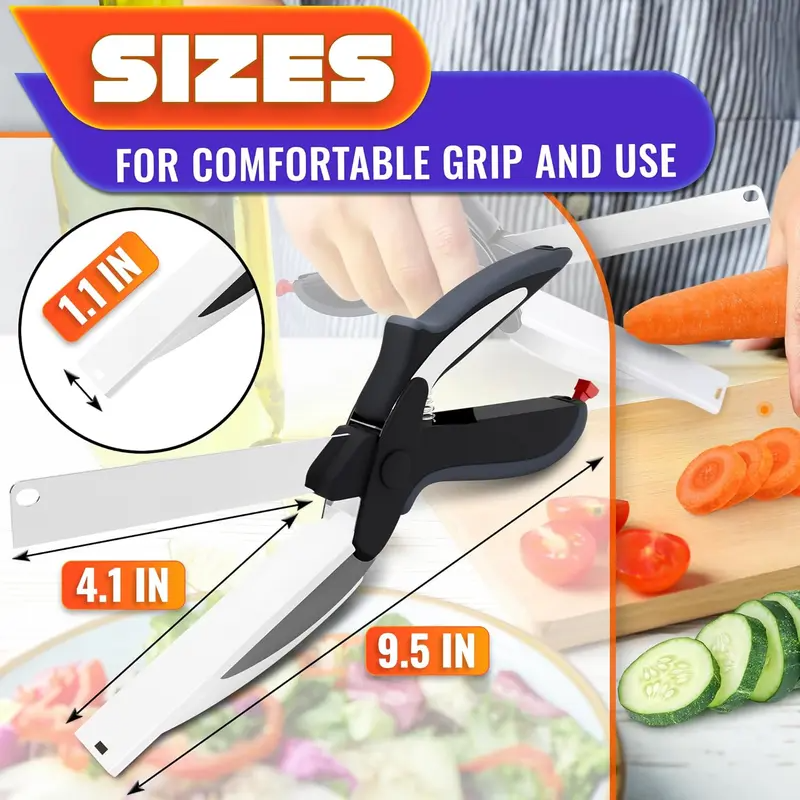 🔥SELLING FAST! ⚡50K+ SOLD - 2-in-1 Kitchen Scissors with Built-in Cutting Board