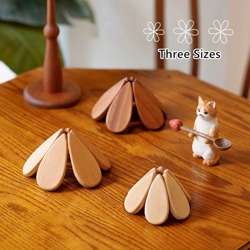 🔥Artisanal Wooden Coasters Trivets Set