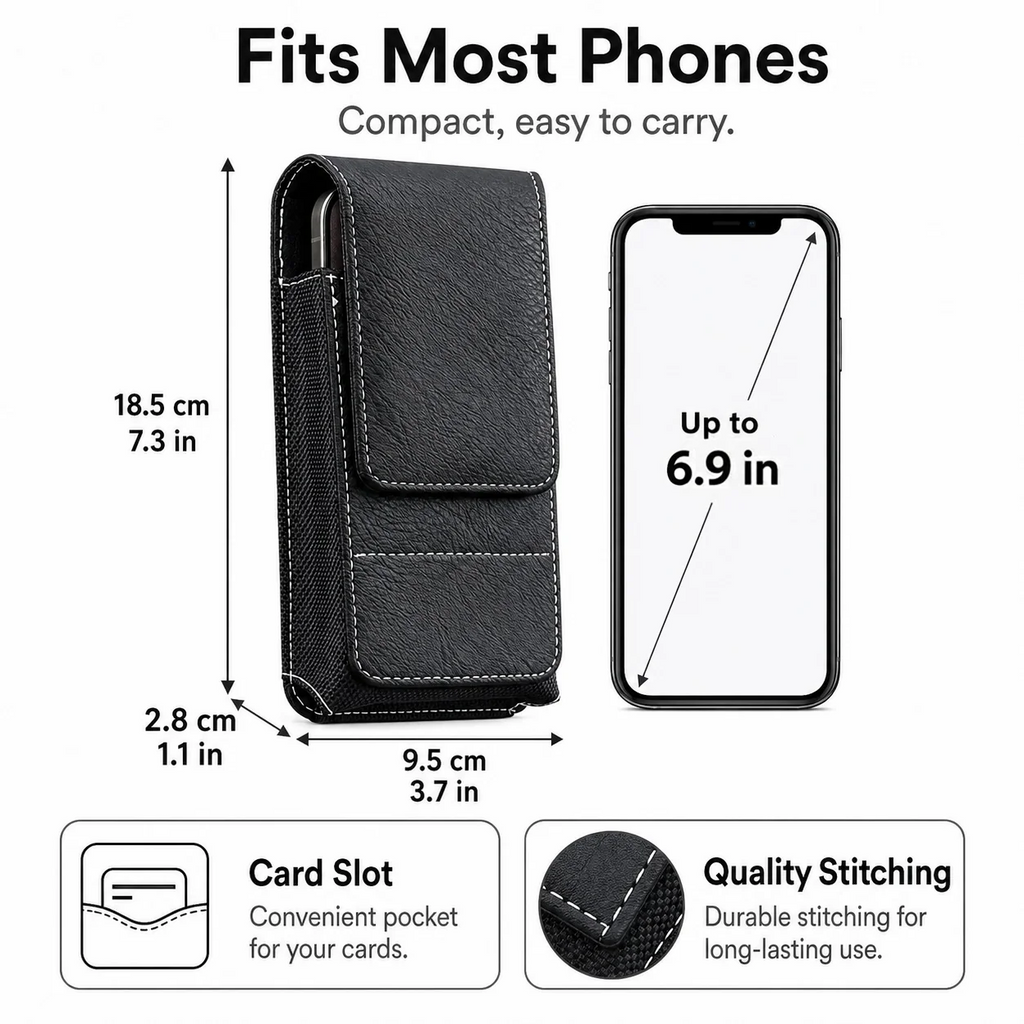 💥LAST DAY SALE 50%OFF📱Waist Belt Cell Phone Pouch - Multi-Pocket Leather Holster with Card Holder