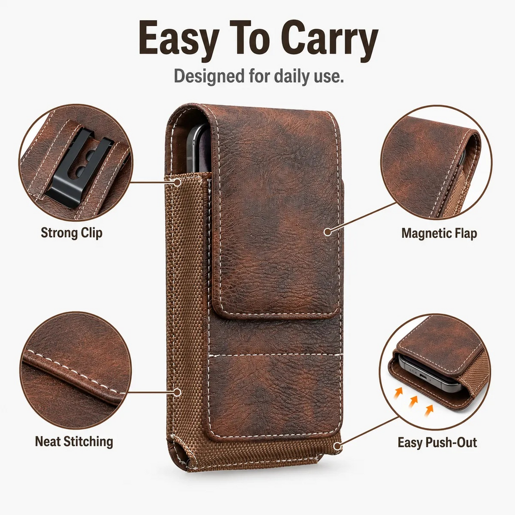 💥LAST DAY SALE 50%OFF📱Waist Belt Cell Phone Pouch - Multi-Pocket Leather Holster with Card Holder