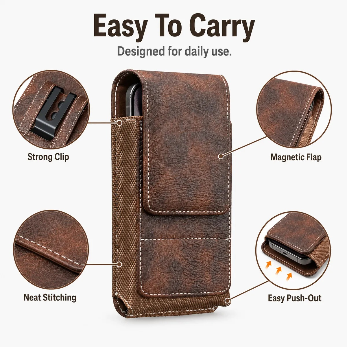 💥LAST DAY SALE 50%OFF📱Waist Belt Cell Phone Pouch - Multi-Pocket Leather Holster with Card Holder