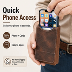 💥LAST DAY SALE 50%OFF📱Waist Belt Cell Phone Pouch - Multi-Pocket Leather Holster with Card Holder