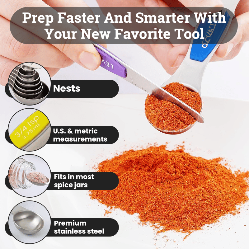 Stainless Steel Magnetic Measuring Spoons Set