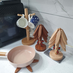 🔥Artisanal Wooden Coasters Trivets Set
