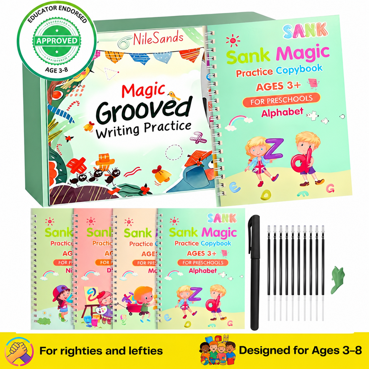 💥LAST DAY SALE 50%OFF📚MagicBook | Kids Practice Copybook Set (4Pcs/Set)