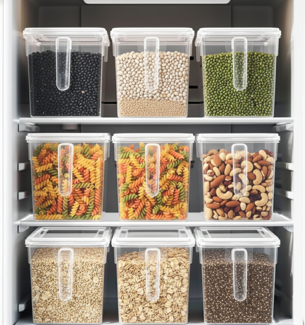 Clear Refrigerator Organizer Bin with Handle