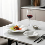 Artistic Lotus Leaf Shaped Ceramic Deep Plate