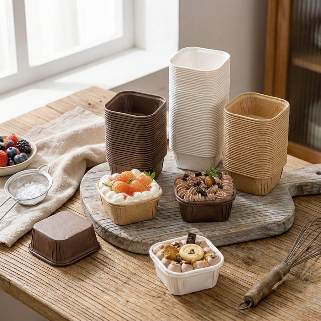 Oven-Safe Square Baking Paper Cups