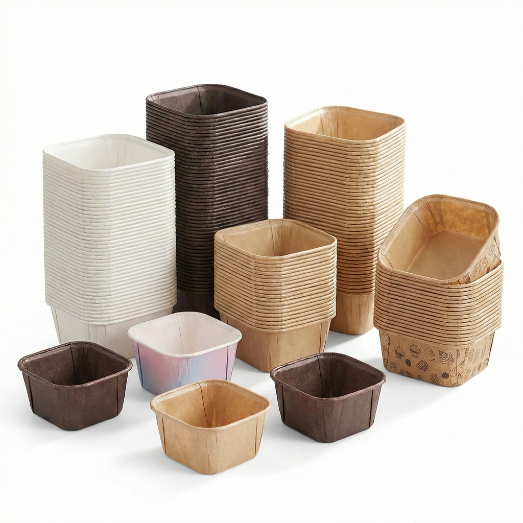 Oven-Safe Square Baking Paper Cups