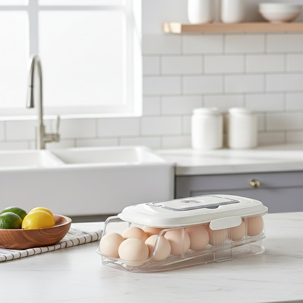 Automatic Rolling Egg Dispenser with Freshness Timer