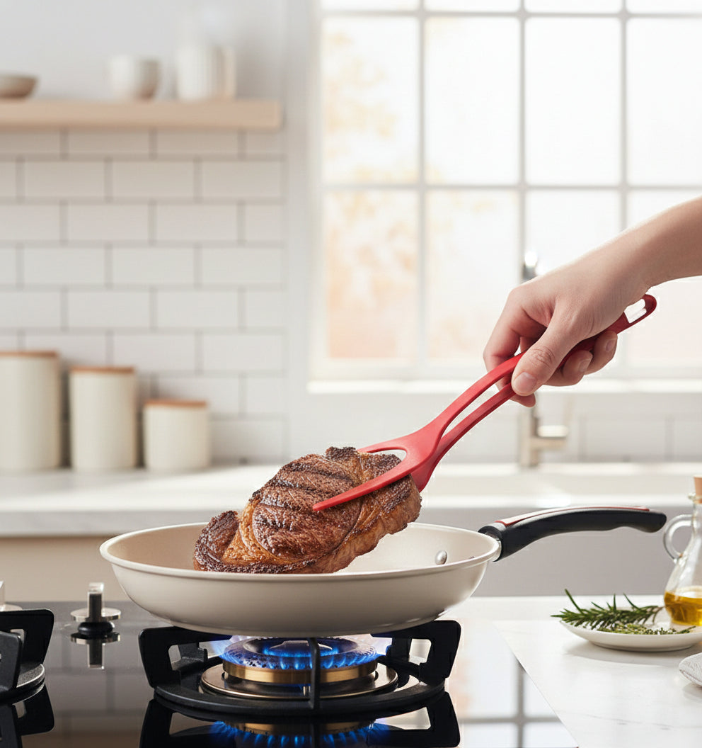 2-in-1 Non-Stick Nylon Grip and Flip Spatula