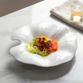 Artistic Lotus Leaf Shaped Ceramic Deep Plate
