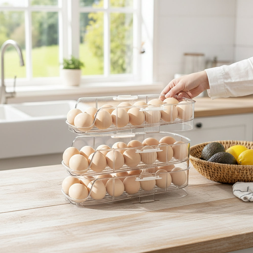 Automatic Rolling Egg Dispenser with Freshness Timer