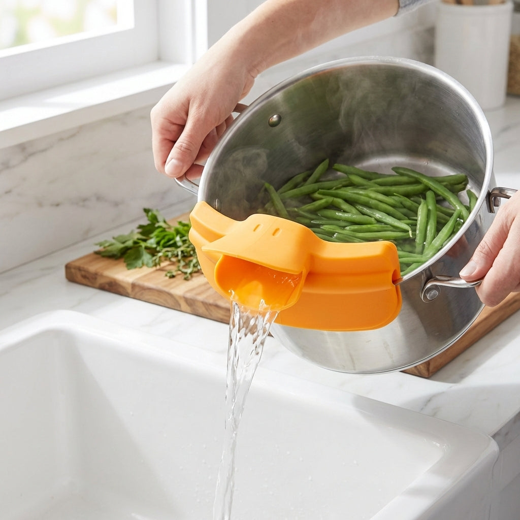 Creative Duck-Style Pot Edge Funnel and Liquid Diverter