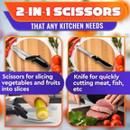 🔥SELLING FAST! ⚡50K+ SOLD - 2-in-1 Kitchen Scissors with Built-in Cutting Board