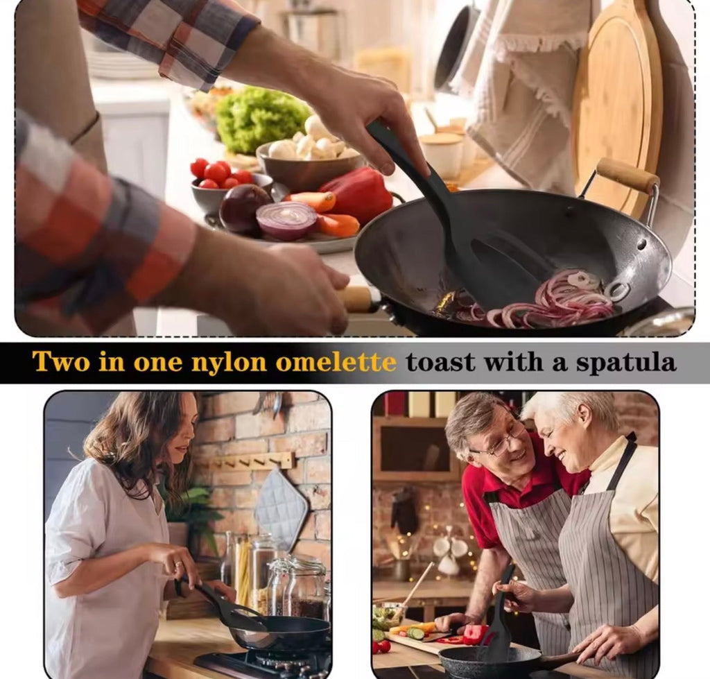 🔥2-in-1 Flip Spatula Tongs – Cook Faster with Less Mess